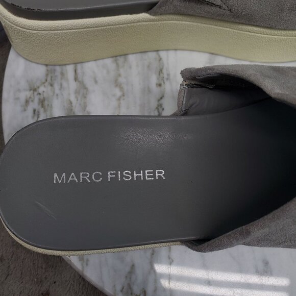 Marc Fisher Shoes Womens 7 Gray Textile Kandis Slides *Read* - Picture 10 of 12